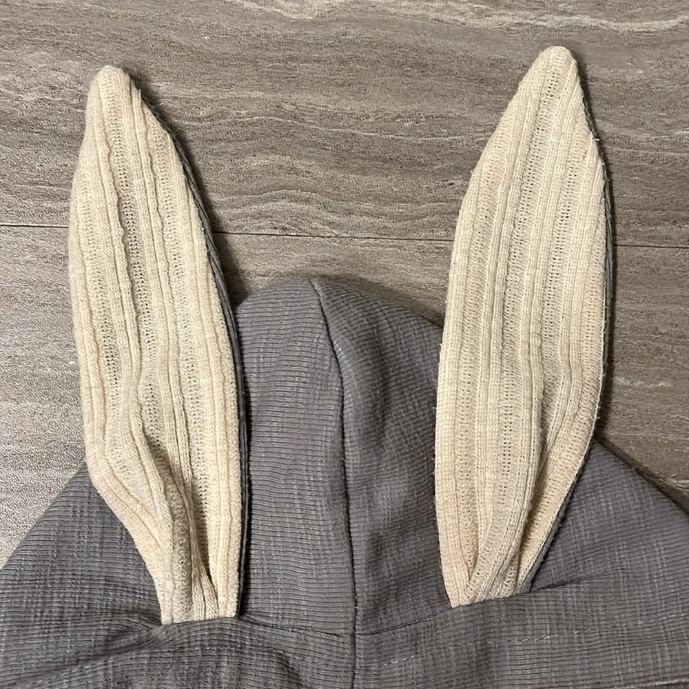 Baby Bunny Ear Zip Coverall Romper